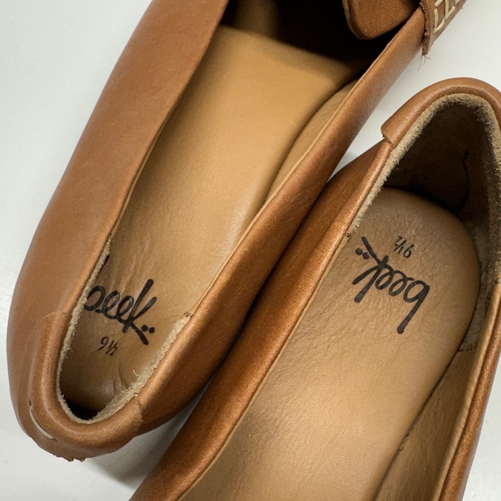 Beek Moorhen Leather Penny Loafers Slip On Shoes Honey Brown Womens Size 9.5 - Picture 8 of 12